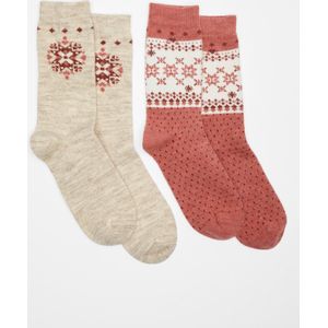 Damart - Set van 2 paar sokken van met wol gebreide Thermolactyl - Dames - Veelkleuring - 36/38
