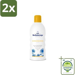 Melkmeisje Bad en Douche Crème Zonnebloem en Melk 1000 ml - Voordeelverpakking - 2 stuks - Douchecrème - Melkmeisje