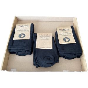 Tobeyz - Premium Quality Bamboe Sokken 77% - 6 paar - Kleur Zwart - Maat 40/46 - Damessokken - Herensokken - Diabetici