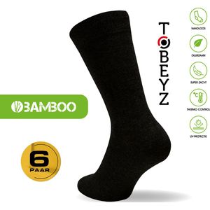 Premium Quality Bamboe Sokken 80% - 3 paar - Kleur Zwart - Maat 43/46 - Damessokken - Herensokken