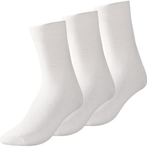 Allthemen Herensokken Katoen - Normale Sokken - Multi Pack - 3 Paar - Maat One Size - Wit