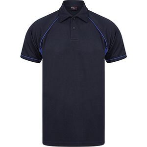 Herenpolo 'Piped Performance' met korte mouwen Navy/Royal - XXL