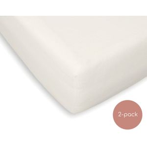 Briljant Baby Jersey Ledikant Hoeslaken - 60x120 - Off white - 2 pack