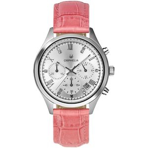 Orphelia Regal OR31801 Horloge - Leer - Roze - Ø 38 mm