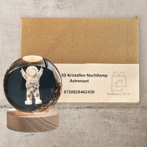 3D Kristallen Nachtlamp - Astronaut - CadeauOnline