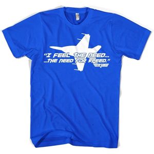 Top Gun I Feel The Need For Speed T-Shirt Blue-S