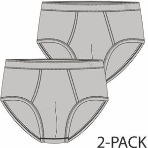 Woody Men Basic Underwear - klassieke open slip - duopack - grijs melange - Maat M