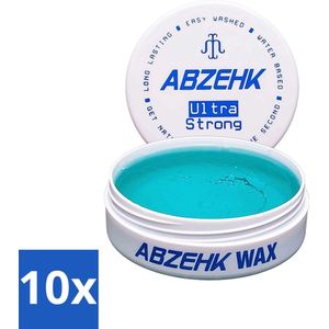10 x Abzehk - Hair Wax - Blue Ultra Strong - Flexibele Hold & Fris Geparfumeerd - 150ml - Mannenhaar - Haarstyling - Geparfumeerd - Haarverzorging