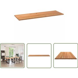 The Living Store Tafelblad rechthoekig 280x100x4,2 cm eikenhout lichtbruin - Eikenhouten Tafelblad - Rechte Tafel - Eetkamertafel - Salontafel - Grote Tafel