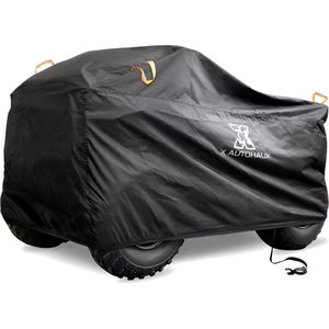 E-shop4u® - Quad ATV Afdekking - Universele Quad Motorhoes - Waterdicht, Sneeuwbestendig, UV-bescherming, Reflecterende Stroken, Geschikt voor Honda, Yamaha en meer - Maat L - Zwart