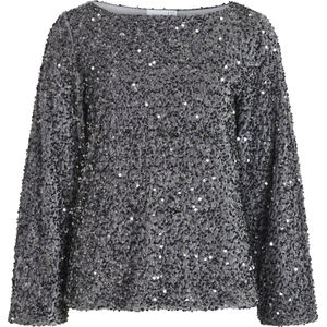 Vila - Vifaith Boat Neck - Pailletten Top - Poppy Seed - Dames