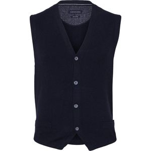 Casa Moda Gebreide Gilet Donkerblauw V-hals Knopen - M