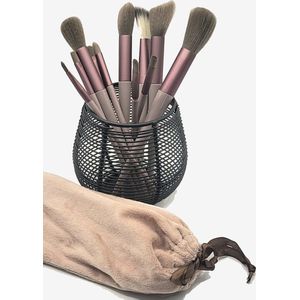 Make Up Kwasten Set | 13 stuks | Inclusief Beschermingszakje | Vegan | Blending Beauty | Voor o.a. Foundation & Oogschaduw | Cadeau voor haar