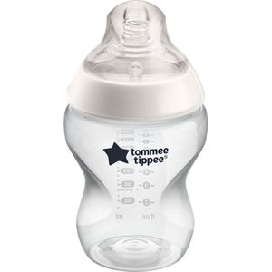 Tommee Tippee Closer to Nature - zuigflessen - langzame uitstroomsnelheid - anti-colic ventiel - 260 ml - pak van 1 - doorzichtig