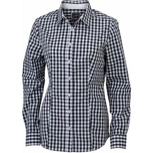 James and Nicholson Dames/dames geruit overhemd (Zwart/Wit)