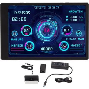 AIDA64 PC CPU RAM-gegevenstemperatuurmeter - USB temperatuurweergave - IPS-scherm - Sensor paneel display - Type C laadstation - Voor PC-temperatuurbeheer