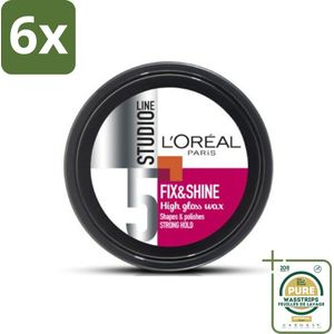 L'Oréal Studio Line Fix & Shine Shining Wax 75 ml - Voordeelverpakking - 6 stuks - Glans wax - L'Oréal Paris