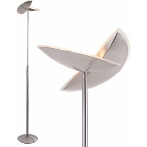 Moderne dimbare uplighter Sapporo led | 2 lichts | grijs / staal | glas / metaal | 180 cm | vloerlamp / staande lamp | modern design