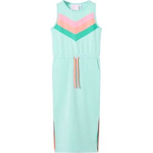 Kinderjurk Lichtmint met Trekkoord - Maat 140