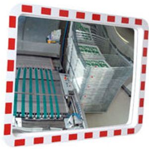 Verkeersspiegel rechthoekig - rood wit - reflecterend 800 x 600 mm
