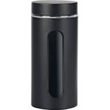 Voorraadpot venster zwart mat 10x10x22,5cm 1200ml glas