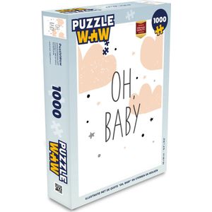 Puzzel Illustratie met de quote ""Oh, baby"" en sterren en wolken - Legpuzzel - Puzzel 1000 stukjes volwassenen