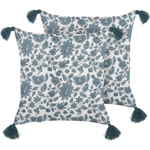 RUMEX - Sierkussen set van 2 - Wit - 45 x 45 cm - Katoen