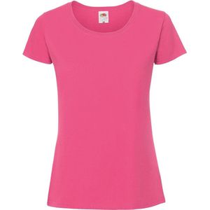 Fruit Of The Loom Vrouwen / Dames Fit Ringgesponnen Premium Tshirt (Fuchsia)