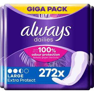 Always Dailies Extra Protect - Large - Voordeelverpakking 272 stuks - Inlegkruisjes