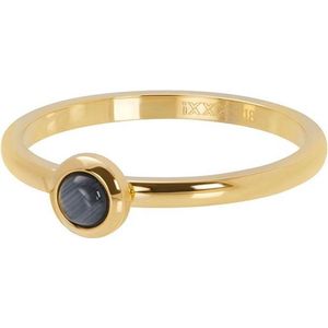 iXXXi Jewelry - Vulring - Goudkleurig - Natuursteen Grijs - 2mm