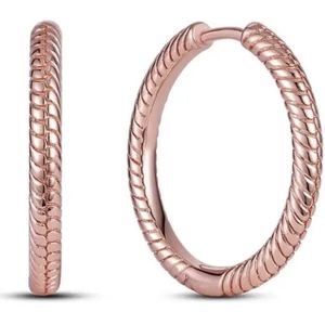 Oorhangers - 925 sterling zilver - rosé goudkleurig - buddha style - enkele ring