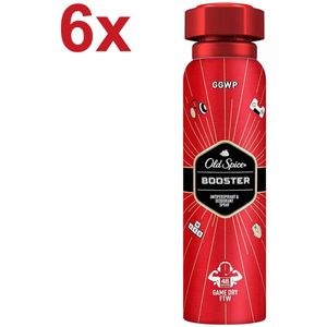 Old Spice Booster Deodorant Spray – Antiperspirant – 6x 150 ml – 48 Uur Bescherming - Voordeelverpakking