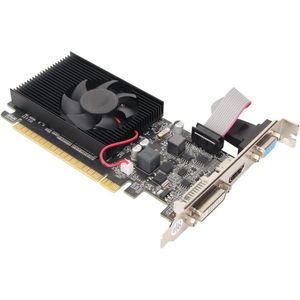 Allecto plus - Grafische Kaart met 1 GB DDR3 Geheugen en PCI Express X16 Interface, Ondersteunt VGA DVI HDMI, Enkele Ventilator Luchtkoeling