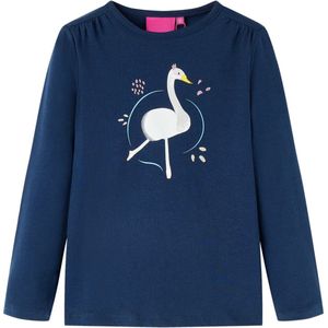 vidaXL - Kindershirt - Marineblauw - Lange Mouwen