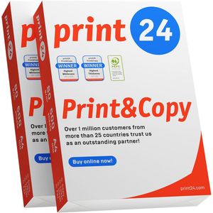 print24 Printerpapier kopieerpapier 1000 vellen 2 x 500 A4 80g premium wit PEFC-gecertificeerd
