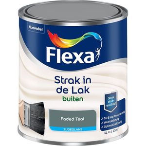 Flexa - Strak in de Lak Buitenlak Zijdeglans - Faded Teal - Kleur van het jaar 2025 - Mengverf - 1 Liter