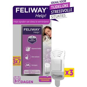 Feliway Help! Navulling 3x 48 ml -  3x 7 dagen - Kat - Tijdelijke spannende situaties voor je kat