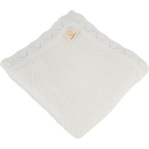 Honeybears ledikant deken - Deken wieg - 80 x 100 cm - Wiegdeken - Dekentje baby - Wiegdekentje – 100% organisch katoen - Jongens/Meisjes - Wit