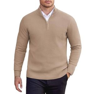 Heren Pullover 1/4 Rits Coltrui voor Winter - Gebreide Troyer Lange Mouw