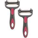 Cook Concept - Dunschiller Profi - Grijs/Roze - Kunststof - 15 cm - Aardappelschiller met 3 Mesjes