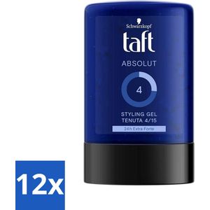 Schwarzkopf - Taft - Absolut Haargel - Mannen - Langdurige Hold - 300 ml - Voordeelverpakking - 12 stuks
