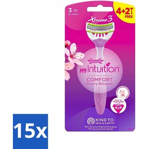 Wilkinson - Wegwerpscheermesjes - Xtreme 3 My Intuition - Comfortabel - 6 mesjes - Bulkverpakking - 15 stuks