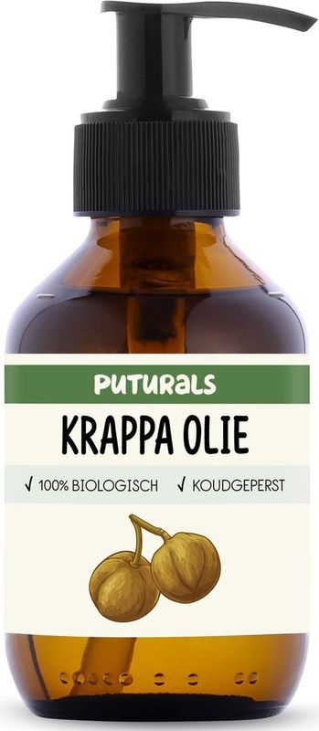 Puturals Krappa Olie 100% Biologisch - 150ml - Koudgeperst en Puur - Krappa Olie voor Haar en Huid