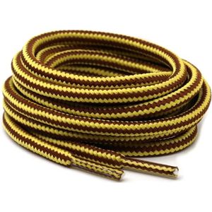 SJIZLL® Veters Rond 120CM - Donker Geel - Bruin - Geschikt voor Timberland - Dr. Martens - Boots - Berg - Wandel - Schoenen - Round - Sneakers - 120 cm - Yellow - Brown - Veter - Laces