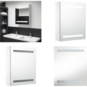 vidaXL Badkamerkast met spiegel en LED 50x13-5x60 cm - Badkamerkast - Badkamerkasten - Medicijnenkastje - Medicijnenkastjes