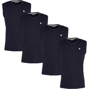 Donnay T-shirt zonder mouw - 4 Pack - Tanktop - Sportshirt - Heren - Maat M - Donker blauw