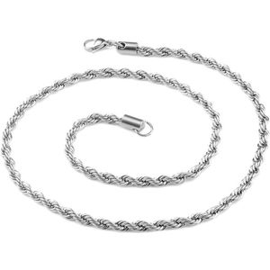 Di Lusso - Collier Morris - Stainless Steel - Zilver - Heren - 60 cm