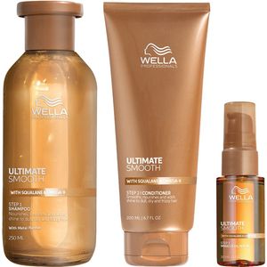 Wella Professionals - Ultimate Smooth Shampoo, Conditioner & Oil Serum Voordeelset