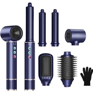 DailySupplies® Fohnborstel - Krulborstel - Krultang 5 in 1 - Blauw