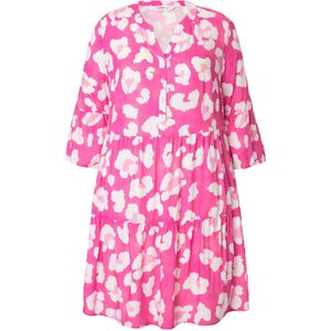 Angel of Style Angel of Style - Dames - Jurk all-over print tuniekhals - Hibiscusrood - Maat 56